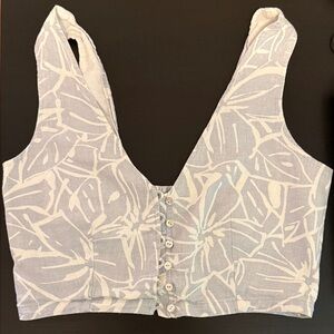Abstract floral Madewell cropped button vest new without tags